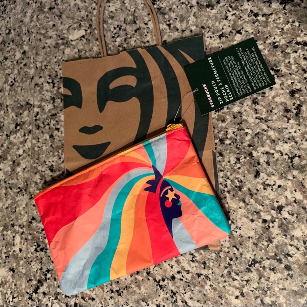 Starbucks Pride 2020 Zip Pouch Bag LIMITED EDITION Rainbow Siren Logo🏳️‍🌈 NWT